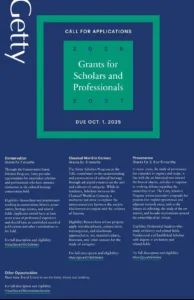Getty Scholars Grant Program