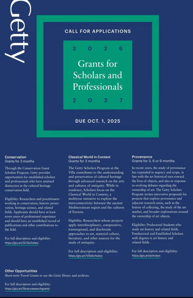 Getty Scholars Grant Program