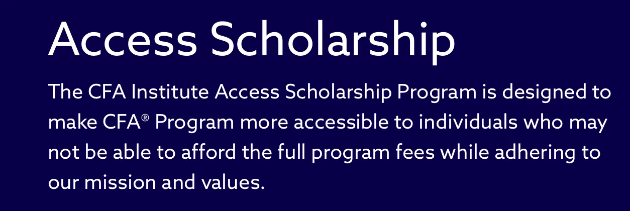 CFA Institute 2026 Access Scholarships