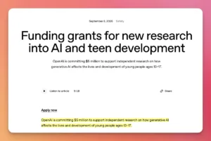 OpenAI research grant