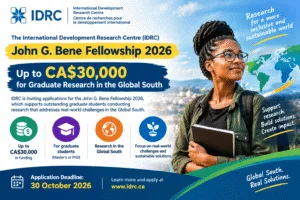 IDRC John G Bene Fellowship 2026