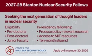 Stanton Nuclear Security Fellows Program